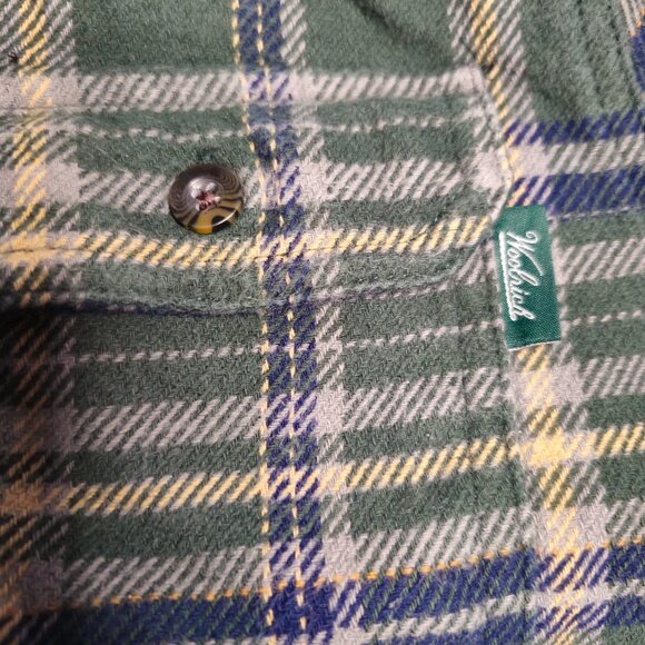 Woolrich Green and Beige Plaid Flannel Shirt - Picture 9 of 10